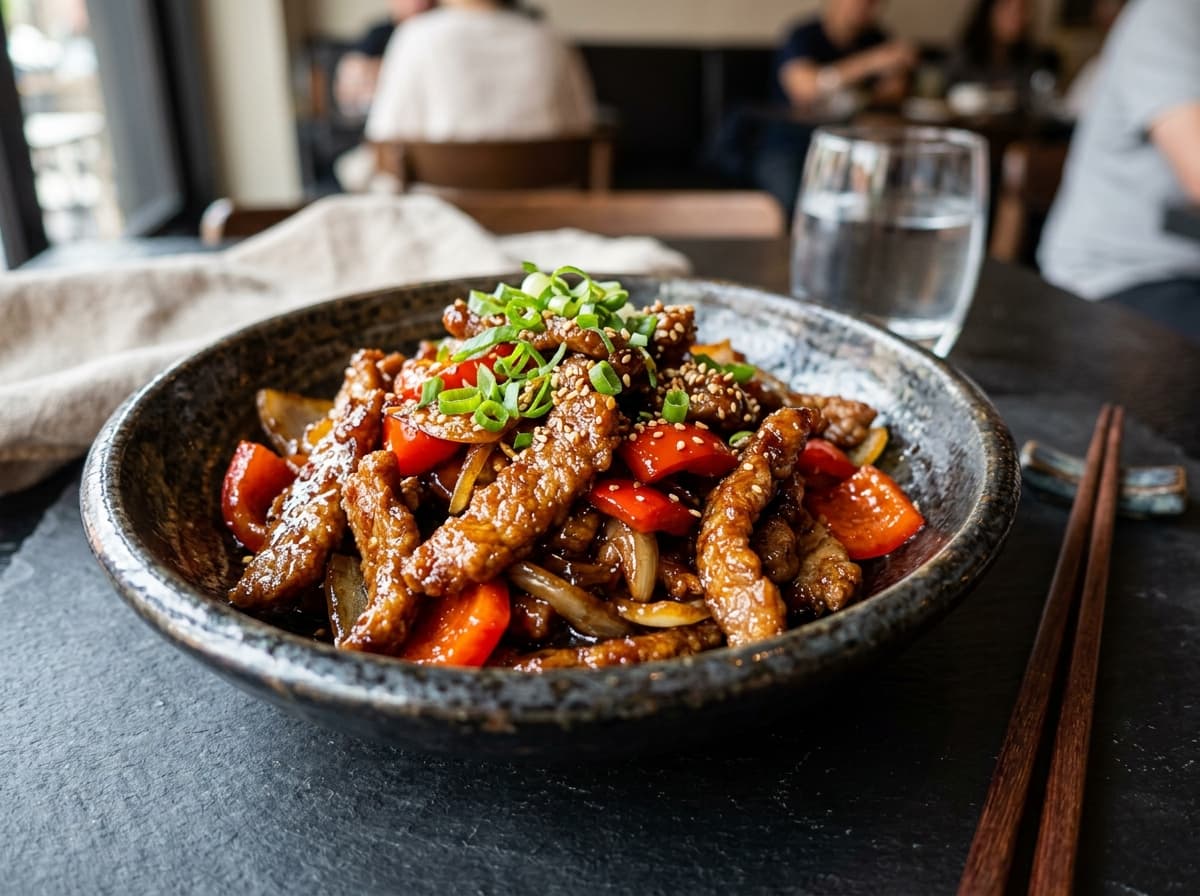 Freshly prepared Panda Express Beijing Beef